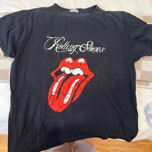 Black Rolling Stones Graphic Tee